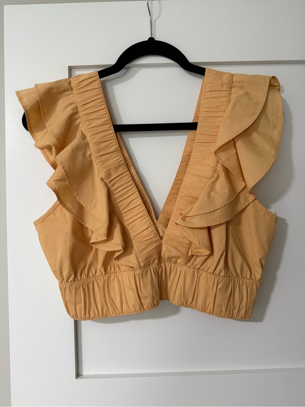 Abercrombie & Fitch Ruffle V-Neck Crop Top